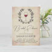 Rode wijn en Laurel Wreater  Vrijgezellenfeest Kaart (Staand voorkant)