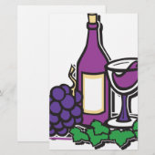 Rode wijn en Paarse druiven Briefpapier (Voorkant / Achterkant)