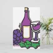 Rode wijn en Paarse druiven Briefpapier (Staand voorkant)