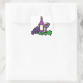 Rode wijn en Paarse druiven Vierkante Sticker (Tas)