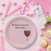 Rode wijn en pooldots op zaterdag papieren bordje (Feest)