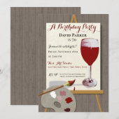 Rode wijn en schilderkunst kaart (Voorkant / Achterkant)