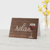 Rode wijn en touw verjaardag kaart (Gele Bloem)