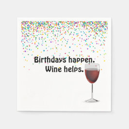 Rode wijn en verjaardagsfeestje confetti servet