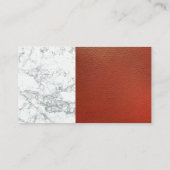 Rode wijn en wijnemmer | Rode lederen marmer Visitekaartje (Achterkant)