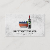 Rode wijn en wijnemmer visitekaartje (Voorkant)