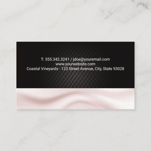 Rode wijn en wijnemmer | Zijderzijde Visitekaartje (Achterkant)