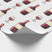 Rode wijn en wijnglas cadeaupapier (Hoek)