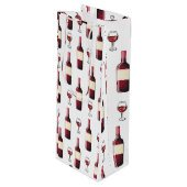 Rode wijn en wijnglas wijn cadeautas (Voorkant Gekanteld)