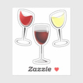 Rode wijn en witte wijn sticker (Vel)