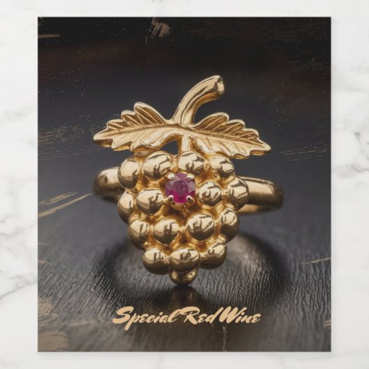 Rode wijn etiket (Enkel label)