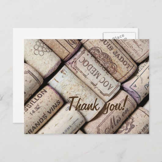 Rode wijn fles kurken briefkaart (Voorkant / Achterkant)