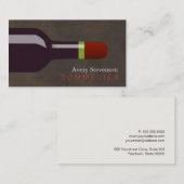 Rode wijn flesje Sommelier Brown Leather Kijk er u Visitekaartje (Voorkant / Achterkant)