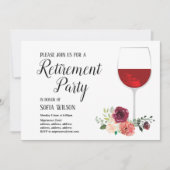 rode wijn , florale , uitnodiging van de partij vo (Voorkant)