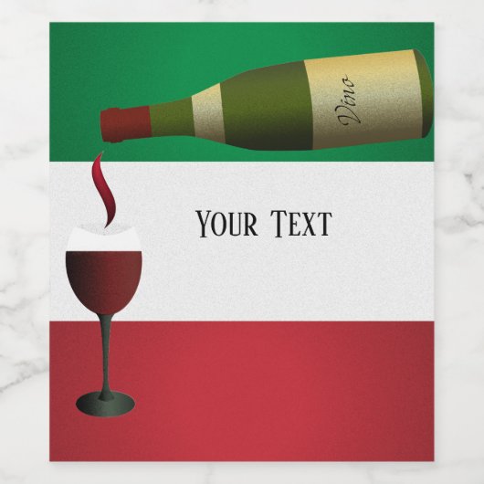 Rode wijn gegoten etiket (Enkel label)