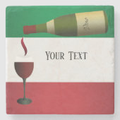 Rode wijn gegoten stenen onderzetter (Voorkant)