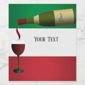 Rode wijn gegoten wijn etiket (Enkel label)