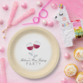 Rode wijn, gepersonaliseerde wijnproeverij papieren bordje (Feest)