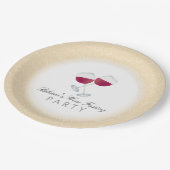 Rode wijn, gepersonaliseerde wijnproeverij papieren bordje (Gekanteld)