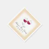 Rode wijn, gepersonaliseerde wijnproeverij servet (Hoek)