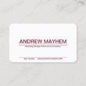 rode wijn gestreept visitekaartje (Achterkant)