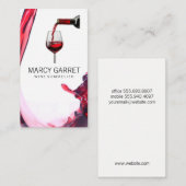 Rode wijn gieten |  visitekaartje (Voorkant / Achterkant)