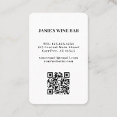 Rode Wijn Glas Bar Wijngaard QR Code Visitekaartje (Achterkant)