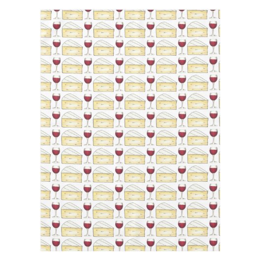 Rode wijn Glas Brie-kaasmakerij Afdruktablet Tafelkleed (Voorkant)