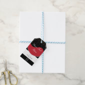 Rode wijn glas chic verjaardagsfeest cadeautag cadeaulabel (Met Touw)