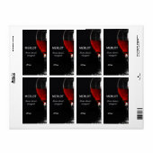 Rode Wijn glas en fles Etiket (Full Sheet)