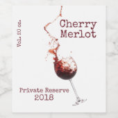 Rode wijn glas gepersonaliseerde wijn label wijn etiket (Enkel label)