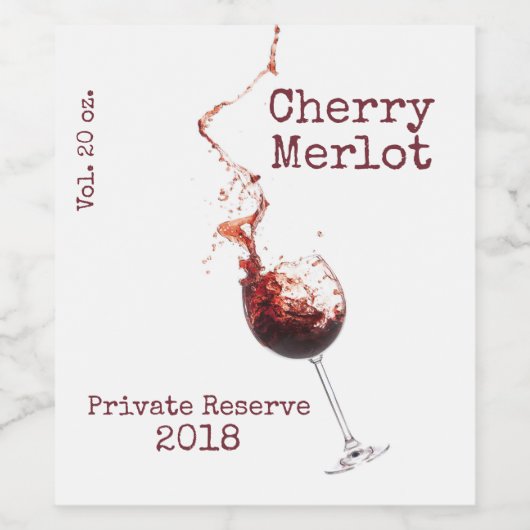 Rode wijn glas gepersonaliseerde wijn label wijn etiket (Enkel label)