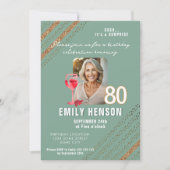 Rode Wijn Glas Glitter Verjaardagsfeest Foto Kaart (Voorkant)