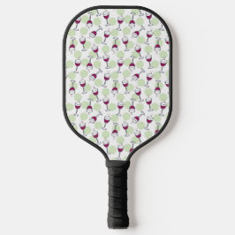Rode wijn glas illustratie patroon ontwerp pickleball paddle