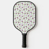 Rode wijn glas illustratie patroon ontwerp pickleball paddle (Achterkant)