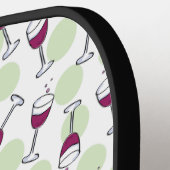 Rode wijn glas illustratie patroon ontwerp pickleball paddle (Links Detail)