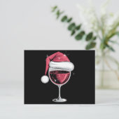 Rode wijn glas Kerst Grappig Kerstmis Xmas Briefkaart (Staand voorkant)