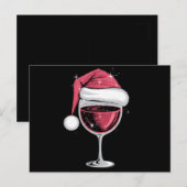 Rode wijn glas Kerst Grappig Kerstmis Xmas Briefkaart (Voorkant / Achterkant)