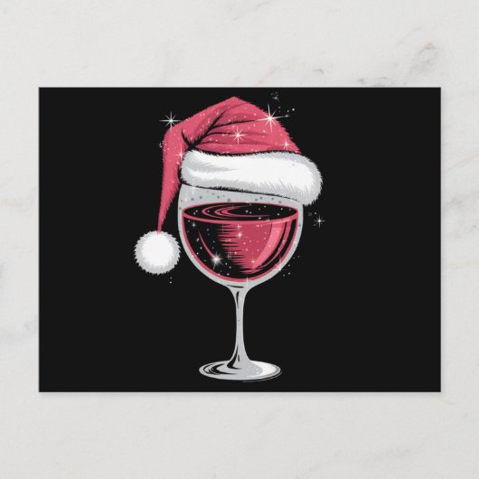 Rode wijn glas Kerst Grappig Kerstmis Xmas Briefkaart (Voorkant)