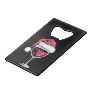 Rode wijn glas Kerst Grappig Kerstmis Xmas  Creditkaart Flessenopener