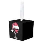 Rode wijn glas Kerst Grappig Kerstmis Xmas  Decoratie (Voorkant hoekig)