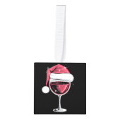 Rode wijn glas Kerst Grappig Kerstmis Xmas  Decoratie (Voorkant)
