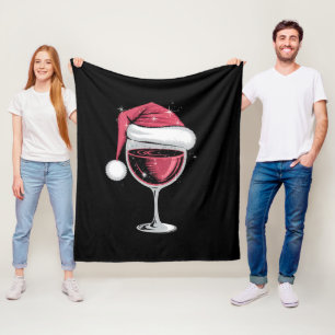 Rode wijn glas Kerst Grappig Kerstmis Xmas Fleece Deken