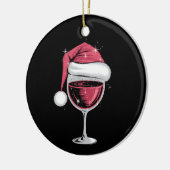 Rode wijn glas Kerst Grappig Kerstmis Xmas  Keramisch Ornament (Links)