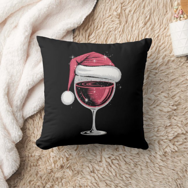 Rode wijn glas Kerst Grappig Kerstmis Xmas  Kussen (Deken)