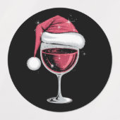 Rode wijn glas Kerst Grappig Kerstmis Xmas  Labels (Design 1)
