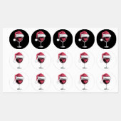 Rode wijn glas Kerst Grappig Kerstmis Xmas  Labels (Vel)