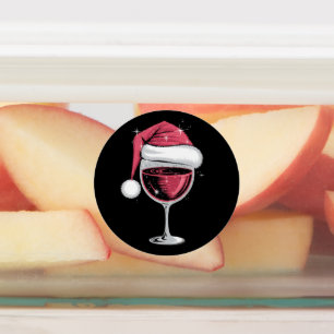 Rode wijn glas Kerst Grappig Kerstmis Xmas Labels