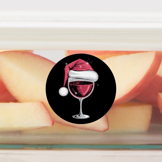 Rode wijn glas Kerst Grappig Kerstmis Xmas  Labels (Aangebracht)