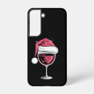 Rode wijn glas Kerst Grappig Kerstmis Xmas  Samsung Galaxy Hoesje